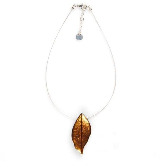Brown Skeletal Leaf Large Pendant | The Jewellery Stop