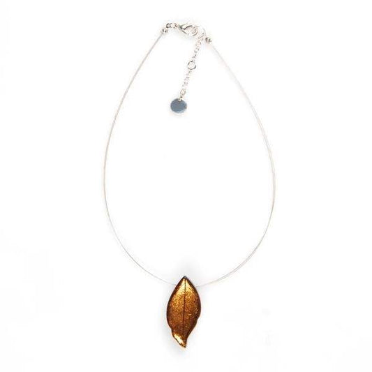 Brown Skeletal Leaf Small Pendant | The Jewellery Stop