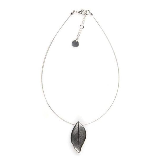 Grey Skeletal Leaf Small Pendant | The Jewellery Stop