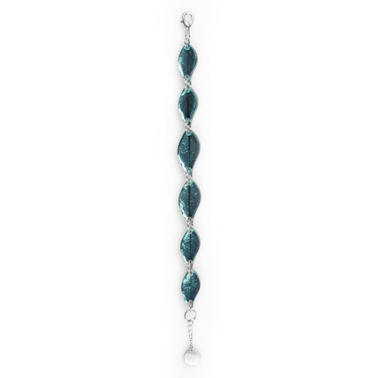 Aqua Skeletal Leaf Bracelet | The Jewellery Stop