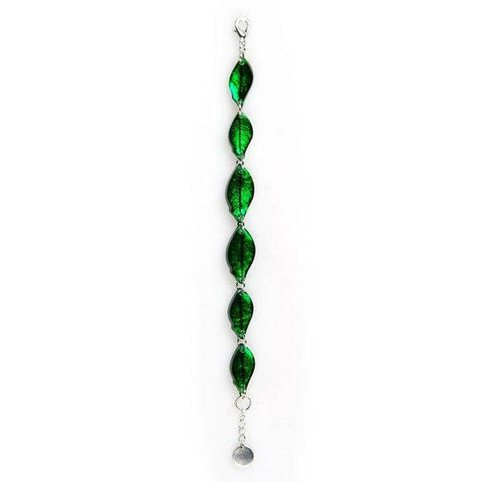 Green Skeletal Leaf Bracelet
