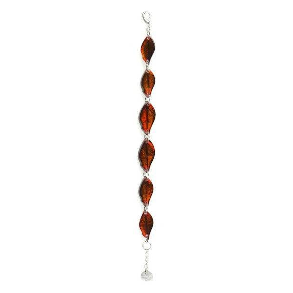 Orange Skeletal Leaf Bracelet | The Jewellery Stop