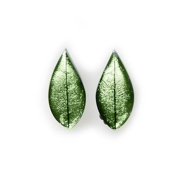Moss Skeletal Leaf Clip Earrings | The Jewellery Stop