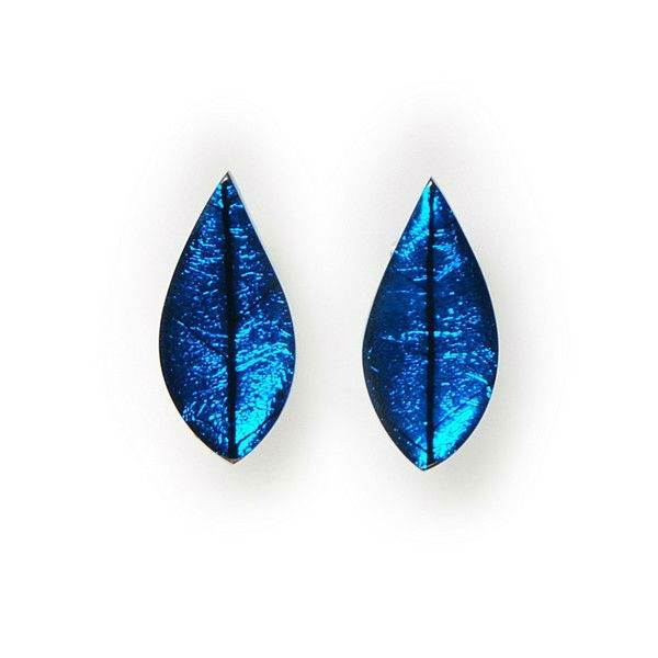 Turquoise Skeletal Leaf Clip Earrings | The Jewellery Stop