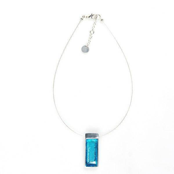 Aqua Pewter Slice Pendant | The Jewellery Stop