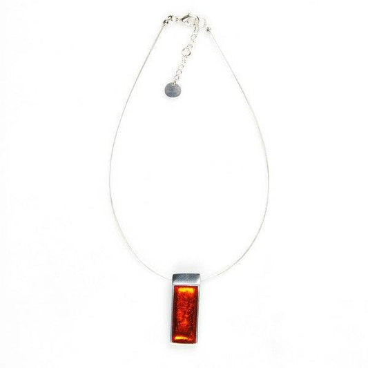 Orange Pewter Slice Pendant | The Jewellery Stop