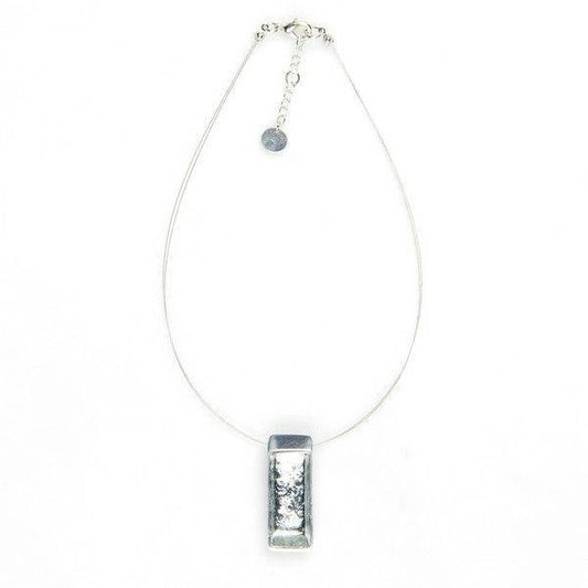 Silver Pewter Slice Pendant | The Jewellery Stop