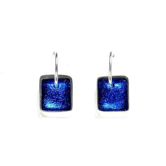 Azure Pewter Slice Creole Earrings