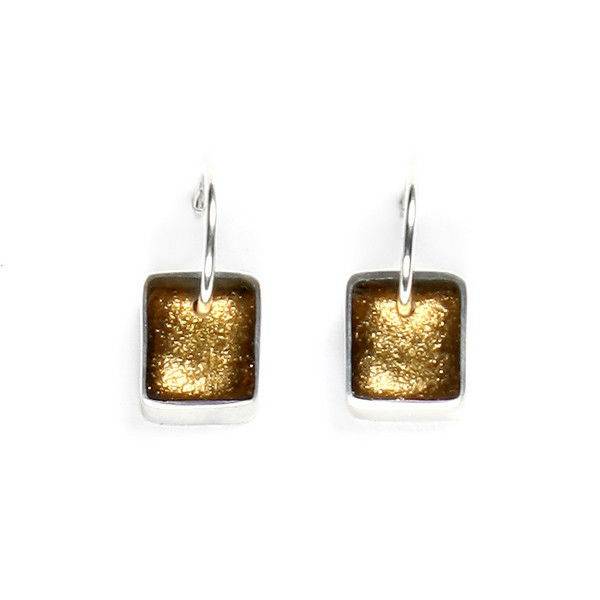 Gold Pewter Slice Creole Earrings | The Jewellery Stop