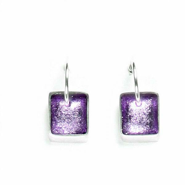 Lilac Pewter Slice Creole Earrings | The Jewellery Stop