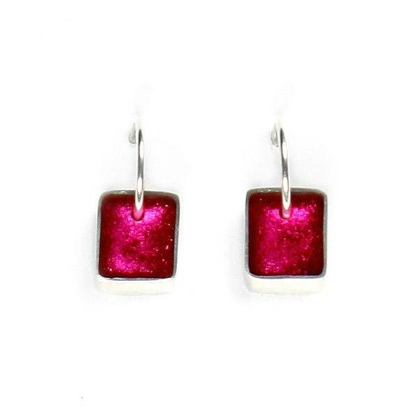 Pink Pewter Slice Creole Earrings | The Jewellery Stop