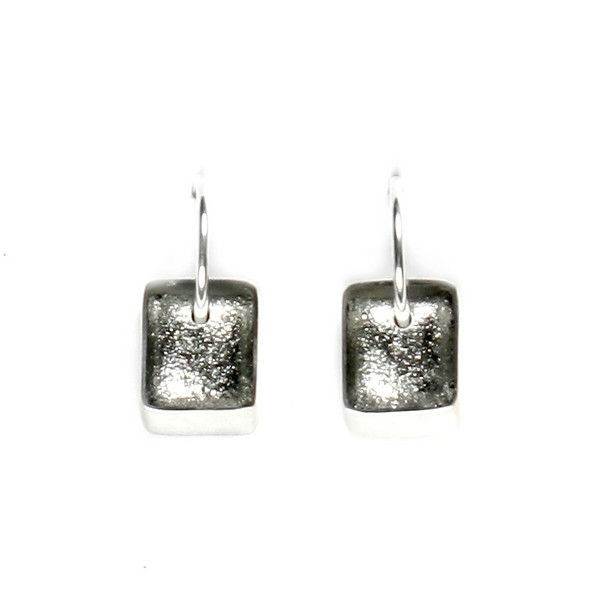 Silver Pewter Slice Creole Earrings | The Jewellery Stop