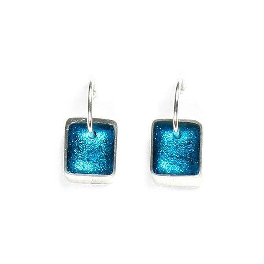 Teal Pewter Slice Creole Earrings | The Jewellery Stop