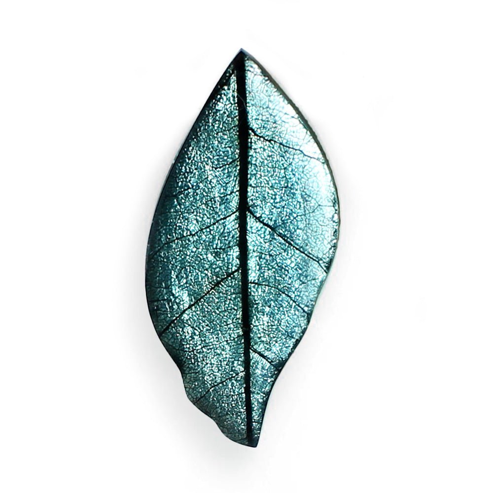 Aqua Skeletal Leaf Brooch | The Jewellery Stop
