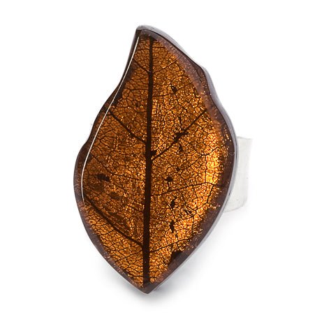 Amber Skeletal Leaf Ring | The Jewellery Stop