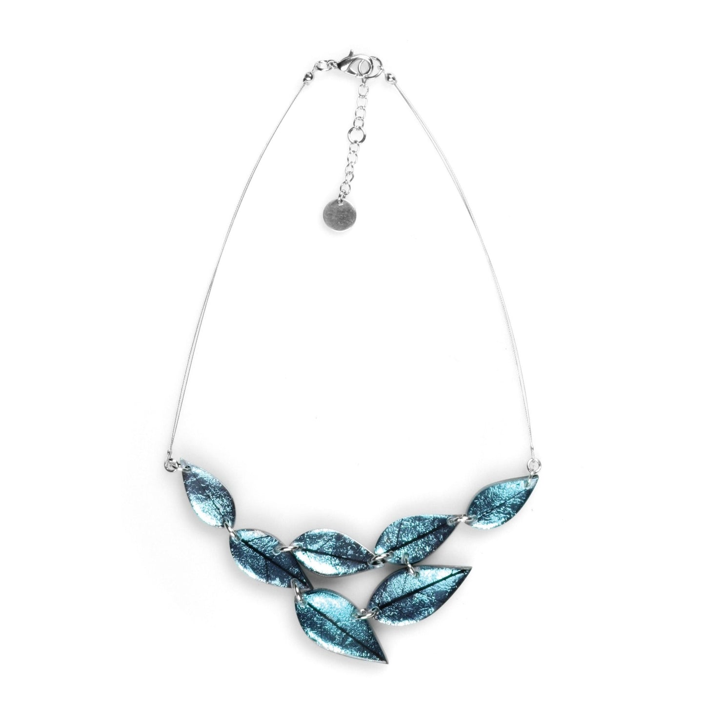 Aqua Skeletal Leaf Necklace | The Jewellery Stop