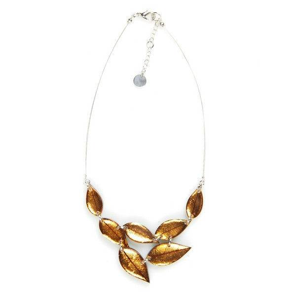 Brown Skeletal Leaf Necklace | The Jewellery Stop