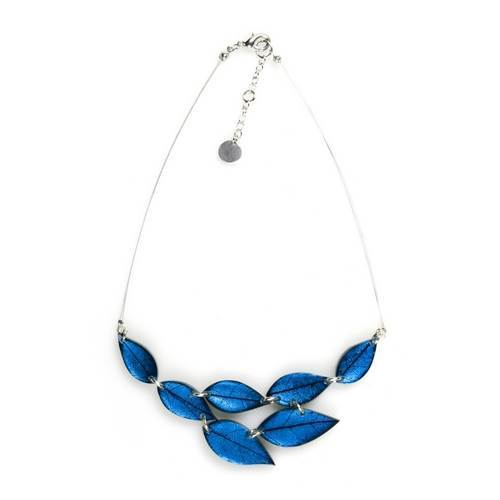 Denim Skeletal Leaf Necklace | The Jewellery Stop