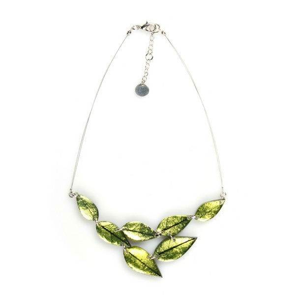 Lime Skeletal Leaf Necklace | The Jewellery Stop
