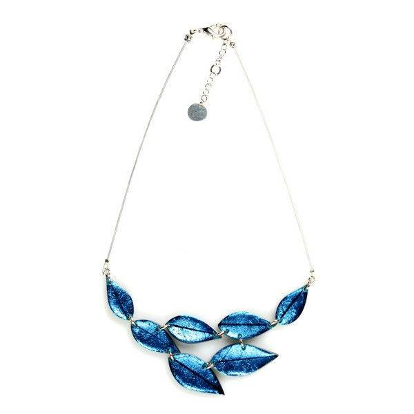 Turquoise Skeletal Leaf Necklace | The Jewellery Stop