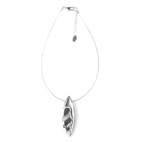 Silver Pointed Pebble Pendant | The Jewellery Stop