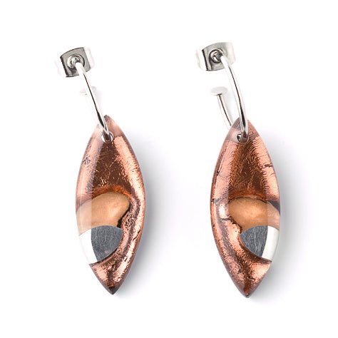 Amber Pointed Pebble Creole Earrings | The Jewellery Stop