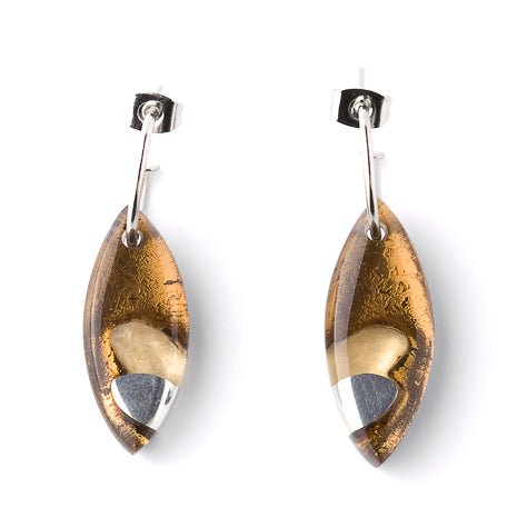 Bronze Pointed Pebble Creole Earrings | The Jewellery Stop