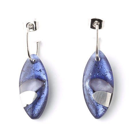 Indigo Pointed Pebble Creole Earrings | The Jewellery Stop