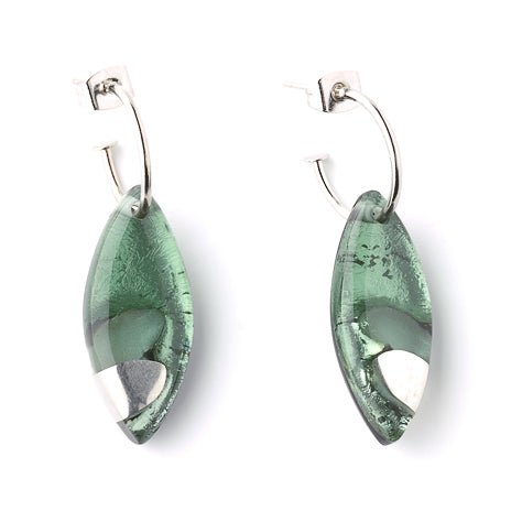 Sage Pointed Pebble Creole Earrings | The Jewellery Stop