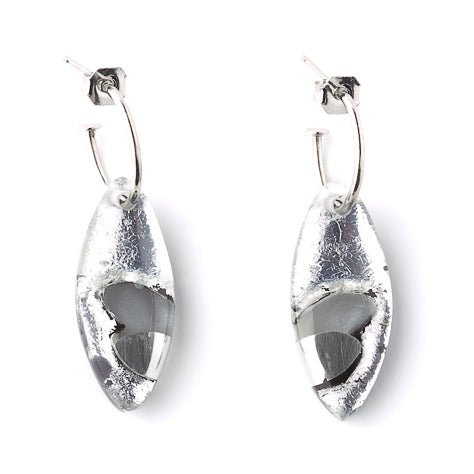 Silver Pointed Pebble Creole Earrings | The Jewellery Stop