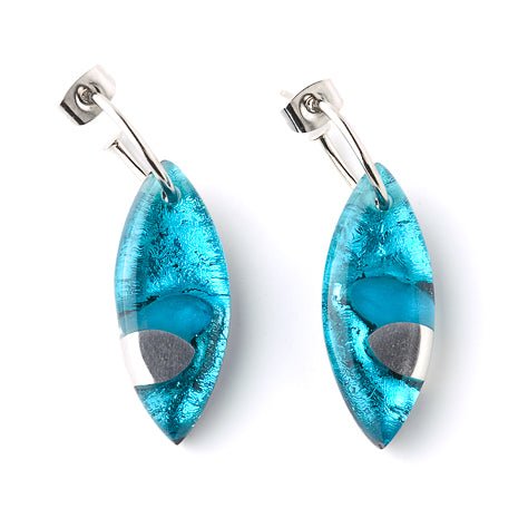 Turquoise Pointed Pebble Creole Earrings | The Jewellery Stop