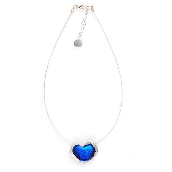 Azure Rough Heart Pendant on Wire | The Jewellery Stop