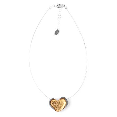 Gold Rough Heart Pendant on Wire | The Jewellery Stop