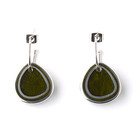 Green Natural Eclectic Creole Earrings | The Jewellery Stop