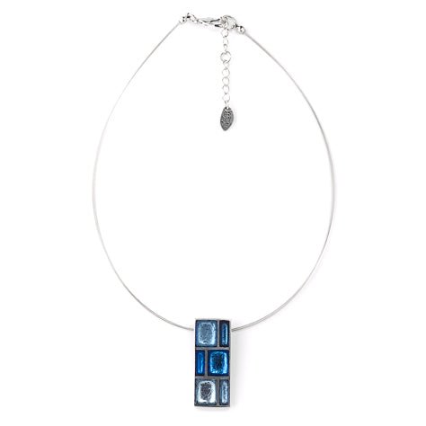 Blue Pewter Frame Pendant | The Jewellery Stop
