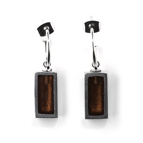 Chocolate Pewter Frame Creole Earrings | The Jewellery Stop