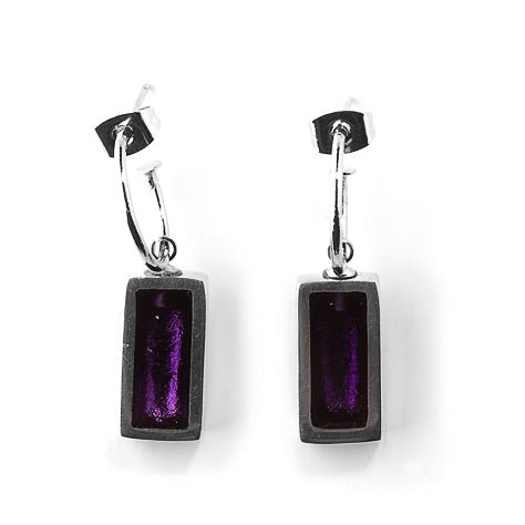 Purple Pewter Frame Creole Earrings | The Jewellery Stop