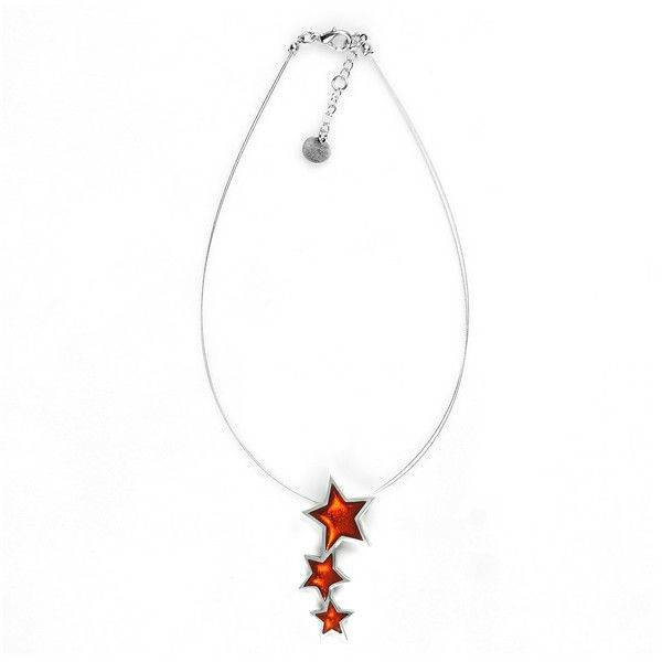 Orange Pewter Star 3 Piece Pendant | The Jewellery Stop