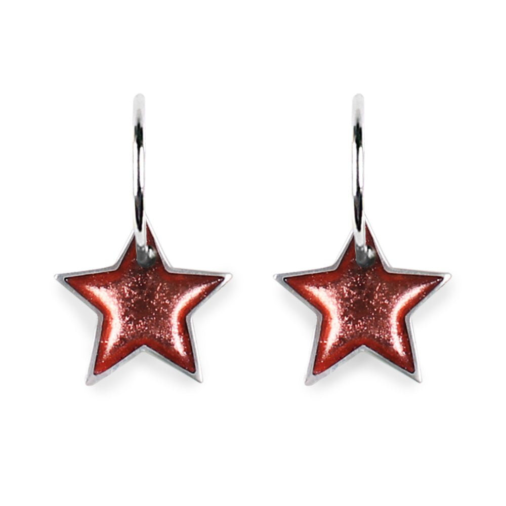 Apricot Pewter Star Creole Earrings | The Jewellery Stop