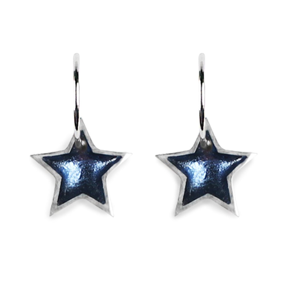 Glacier Pewter Star Creole Earrings | The Jewellery Stop