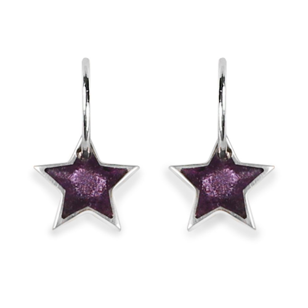 Purple Pewter Star Creole Earrings | The Jewellery Stop
