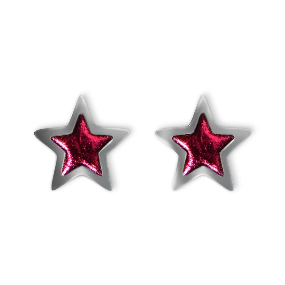Pink Pewter Star Stud Earrings | The Jewellery Stop