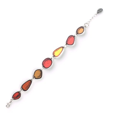Amber Pewter Pebble Bracelet | The Jewellery Stop