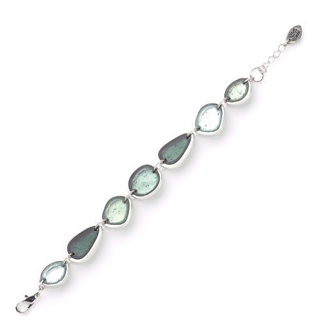 Eucalyptus Pewter Pebble Bracelet | The Jewellery Stop