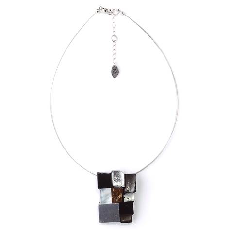 Black Mosaic Square Classic Pendant