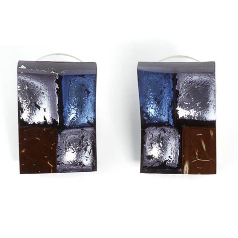 Indigo Mosaic Square Stud Earrings | The Jewellery Stop