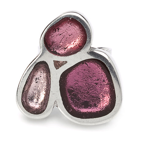 Pink Pewter Pebble Ring | The Jewellery Stop