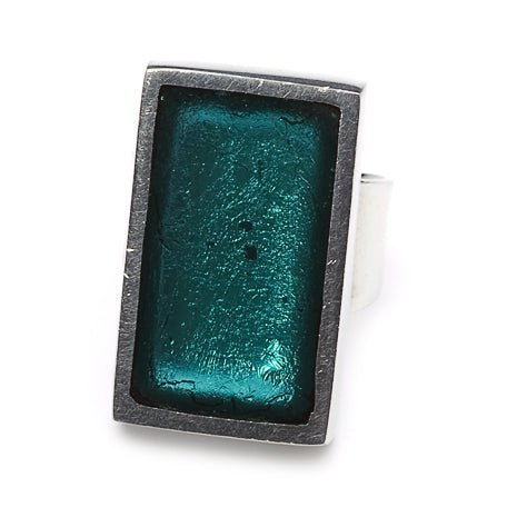 Aqua Pewter Frame Ring | The Jewellery Stop