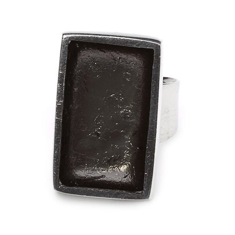 Black Pewter Frame Ring | The Jewellery Stop