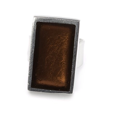 Chocolate Pewter Frame Ring | The Jewellery Stop